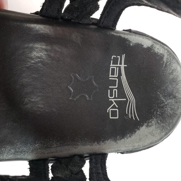Dansko Sissy Womens Size EU 39 US 8.5-9 Black Leather Braided Slingback Sandals - Picture 13 of 14